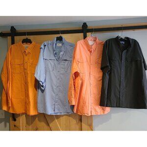 Lot of 4 Mens Size XXL & Tall Fishing Vented Shirts. LL Bean Columbia Sportsman